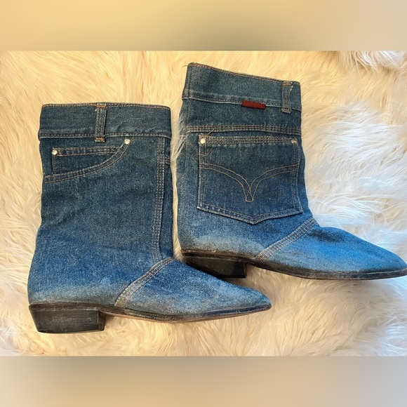Shoes - Denim Ankle Boots with Pocket Detail vintage temptations 8b